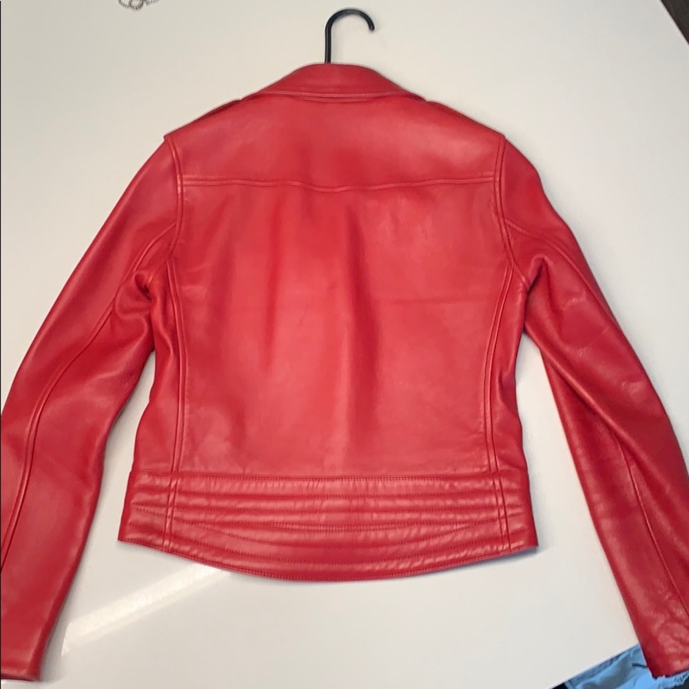 rag & bone Red Leather Jacket - Picture 2 of 6